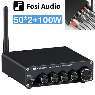 Fosi Audio BT30D Bluetooth 5.0 Stereo 24V Audio Receiver Amplifier 2.1 CH Mini