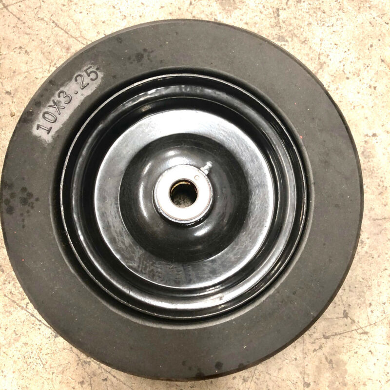 10"x3.25"Solid Finish Mower Wheel Tire 3/4"ID Manufacturing Defect SOLD AS IT IS