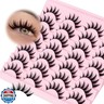 Losha Lashes Spiky Manga Lashes 14 Pairs Anime False Eyelashes 8D Wispy Asian Eye Lashes Pack Natural Soft Fake Eyelashes (Cutes Only)