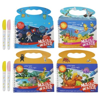 Alppihym Set di 4 libri da colorare ad acqua magica - Libri da colorare ad a