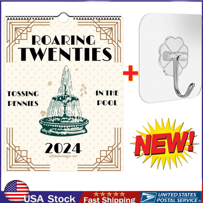 2024 Roaring Twenties Calendar 12 Monthly Wall Hanging Calendar with 1pcs  Hook | eBay