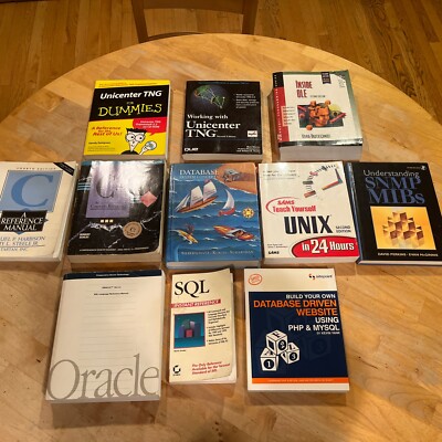 11 Vintage Programming Book Database SQL Computer Unicenter Tng Ole C++ Unix Lot