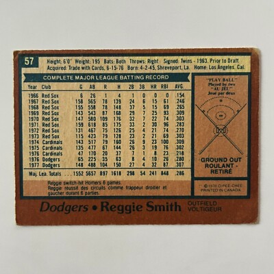 1978 O-Pee-Chee Baseball #57 Reggie Smith