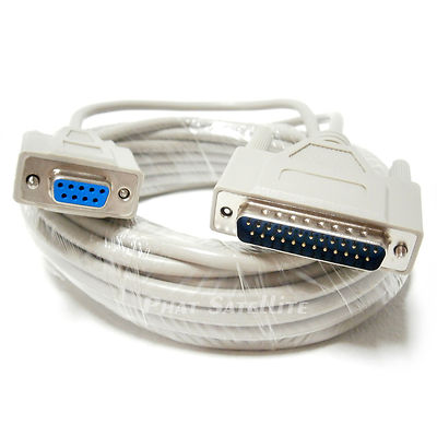 25ft DB9 to DB25 Serial Cable 9-pins to 25-pins MACHINERY DATA TRANSFER CABLE