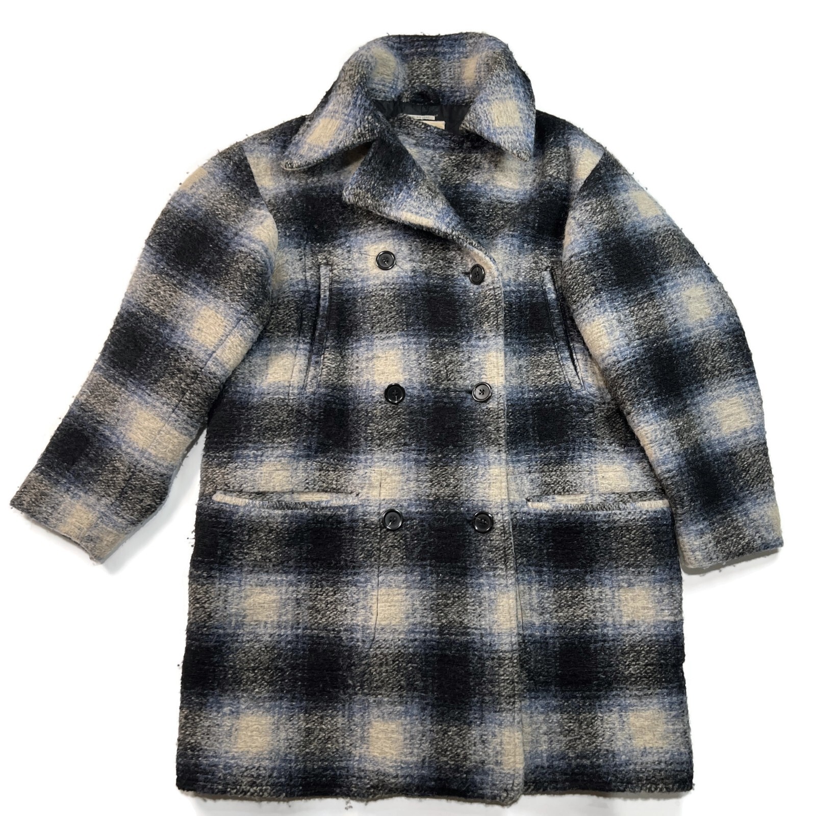 【新品】DENIM&SUPPLY ラルフローレン 襟ボアチェック柄厚手コート/S 新品】DENIM&SUPPLY ラルフローレン 襟ボアチェック柄厚手コート/S