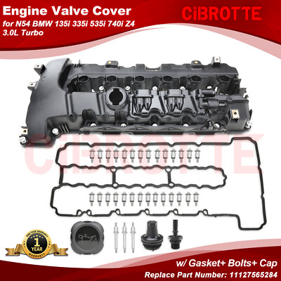 Valve Cover w/ Gasket & Cap for N54 BMW 135i 335i 535i X6 Z4 E70 F02 11127565284