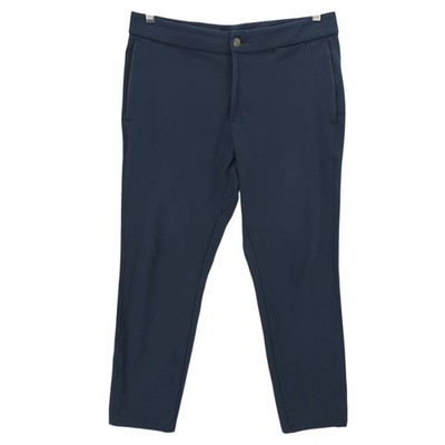 LULULEMON Sojourn Pants Navy Blue Stretch Pockets Drawstring Sz 32 Inseam 28.5"