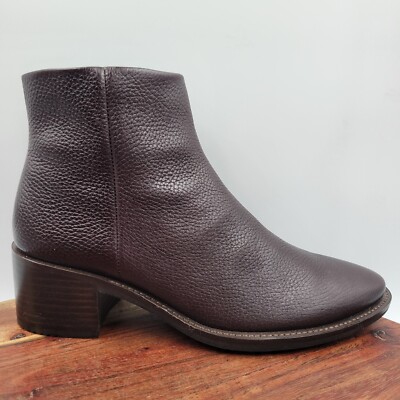 Ecco Sartorelle Boots Women 38 / 7 Brown Pebbled Leather Comfort Pointed Booties