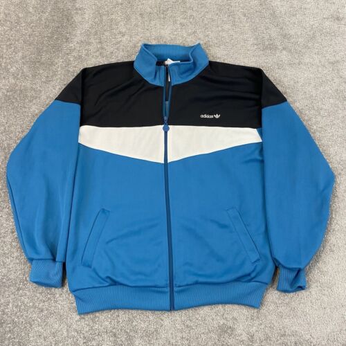 VTG Adidas Track Jacket Mens XL Blue Black White Zip 90s Hip VTG Adidas Track Jacket Mens XL Blue Black White Zip 90s Hip
