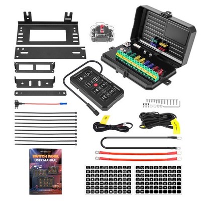 8 Gang Switch Control Panel For Universal Vehicle Boat Touch Button 60A Black