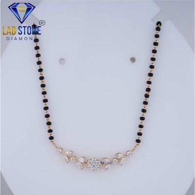 0.8897TCW Round & Marquise Cut Diamond Pendant with chain by Labstone 925 Silver