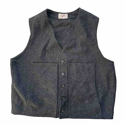 Filson Mackinaw Vest Mens Size XXL Charcoal Gray Wool Made in USA