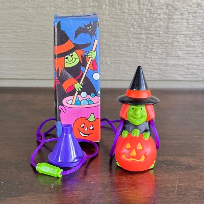 Vintage Avon Bubbles-a-Brew Bubble Necklace Halloween Witch Pumpkin in Box 1992