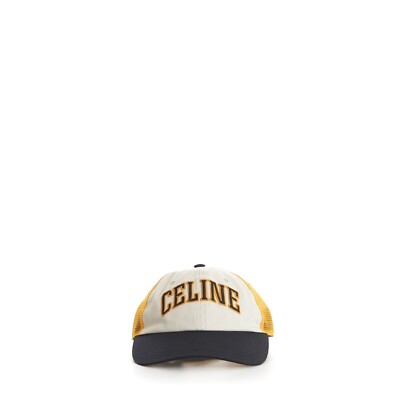 CELINE 690$ Baseball Cap - College Logo Embroidery , Cotton & Mesh
