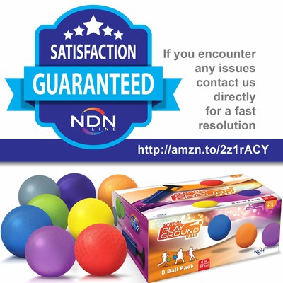 NDN LINE 8 Inch Playground Balls Set of 8 deflated School Quality dodgeball k...
