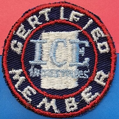 VINTAGE CERTIFIED ICE INDUSTRIES MEMBER PATCH 