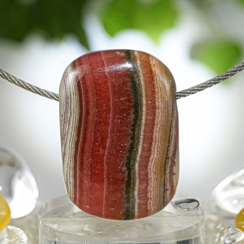 Rhodochrosit AnhÃ¤Nger Gebohrt Extra Quali. 29 Mm 69 Ct Argentinien