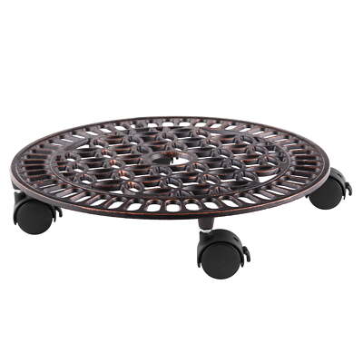 Better Homes & Gardens 14in Brown Cast Iron Plant Caddy
