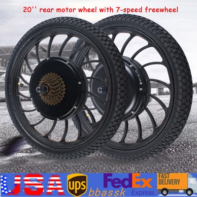 Ebike Electric Bicycle Conversion Kit 20'' E-Bike Rear Hub Motor Wheel