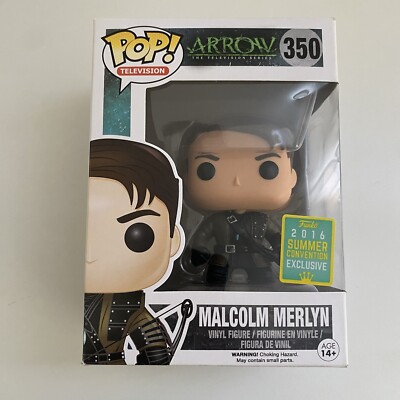 Funko Pop DC Arrow MALCOM MERLYN 2016 Convention Exclusive Figure #350 See Pics