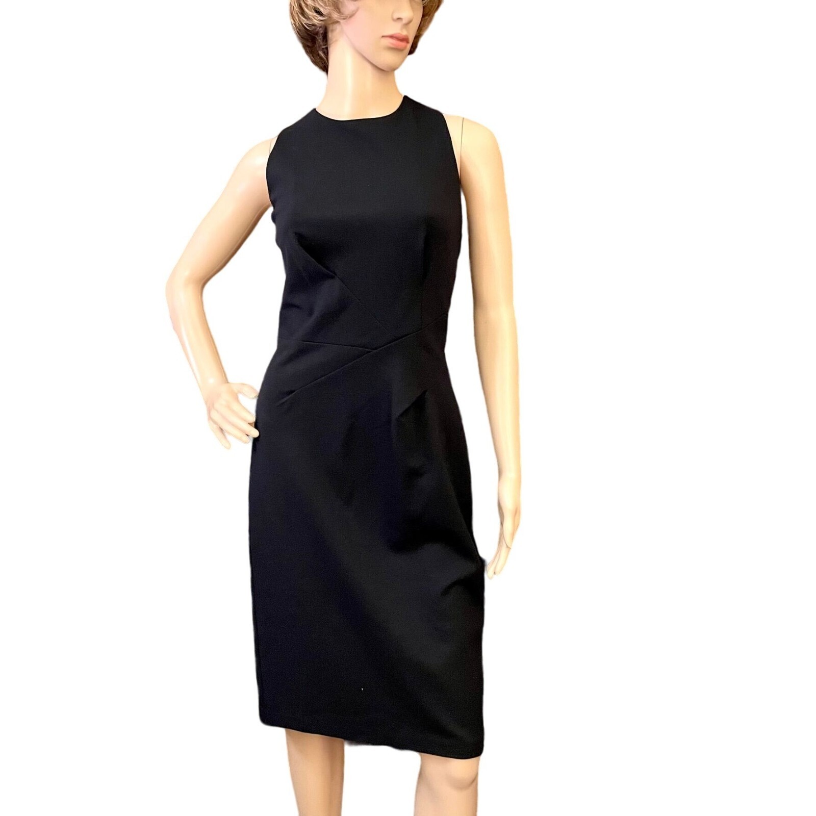 Ann Taylor Black Sleeveless Sheath Dress Size 6 Knee Length