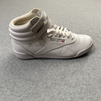 Reebok Freestyle Hi High Top Sneaker White Men's Size 5.5 Straps Athletic Retro