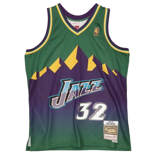 

Мужская футболка Mitchell - Ness NBA RELOAD SWINGMAN - UTAH JAZZ 1996 KARL MALONE, Purple/green