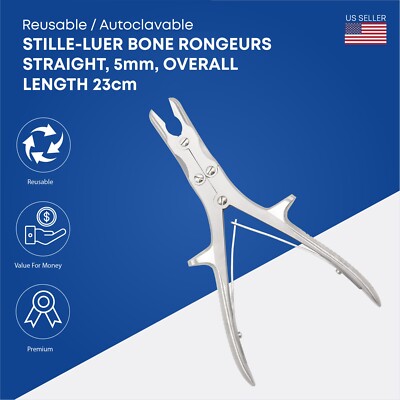 Stille-Luer Bone Rongeurs Straight Double Action - Orthopedic Instrument