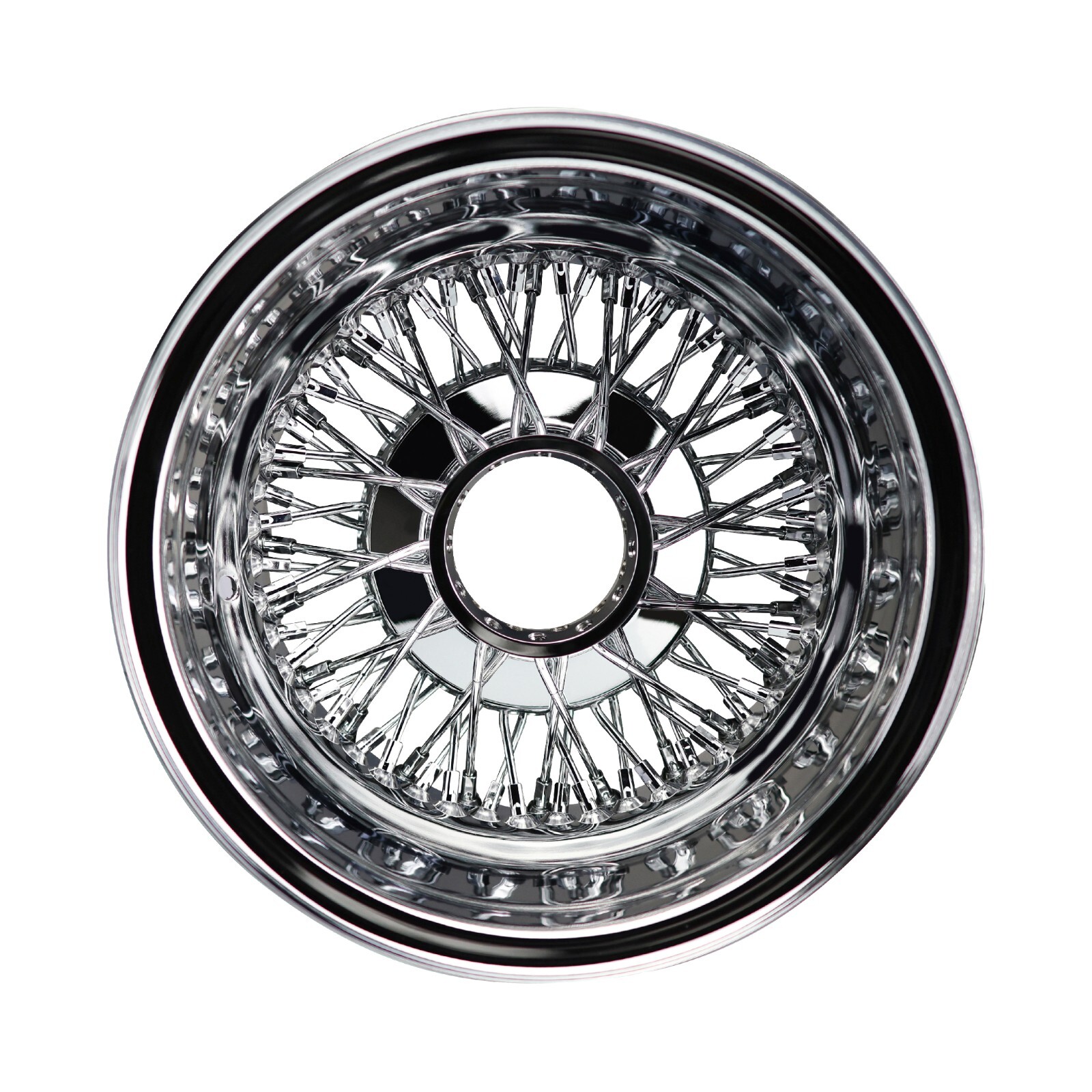 13x7 Reverse 72 Spoke Cross Lace Chrome Lowrider Wire Wheel