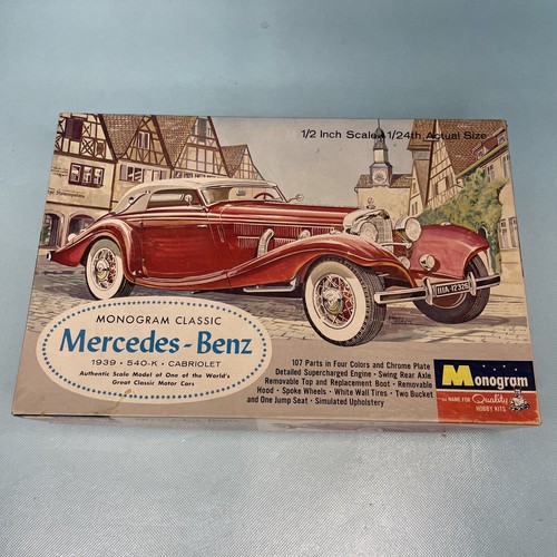 Vintage Monogram 1939 Mercedes-Benz 540K Model Kit 1/24 PC87