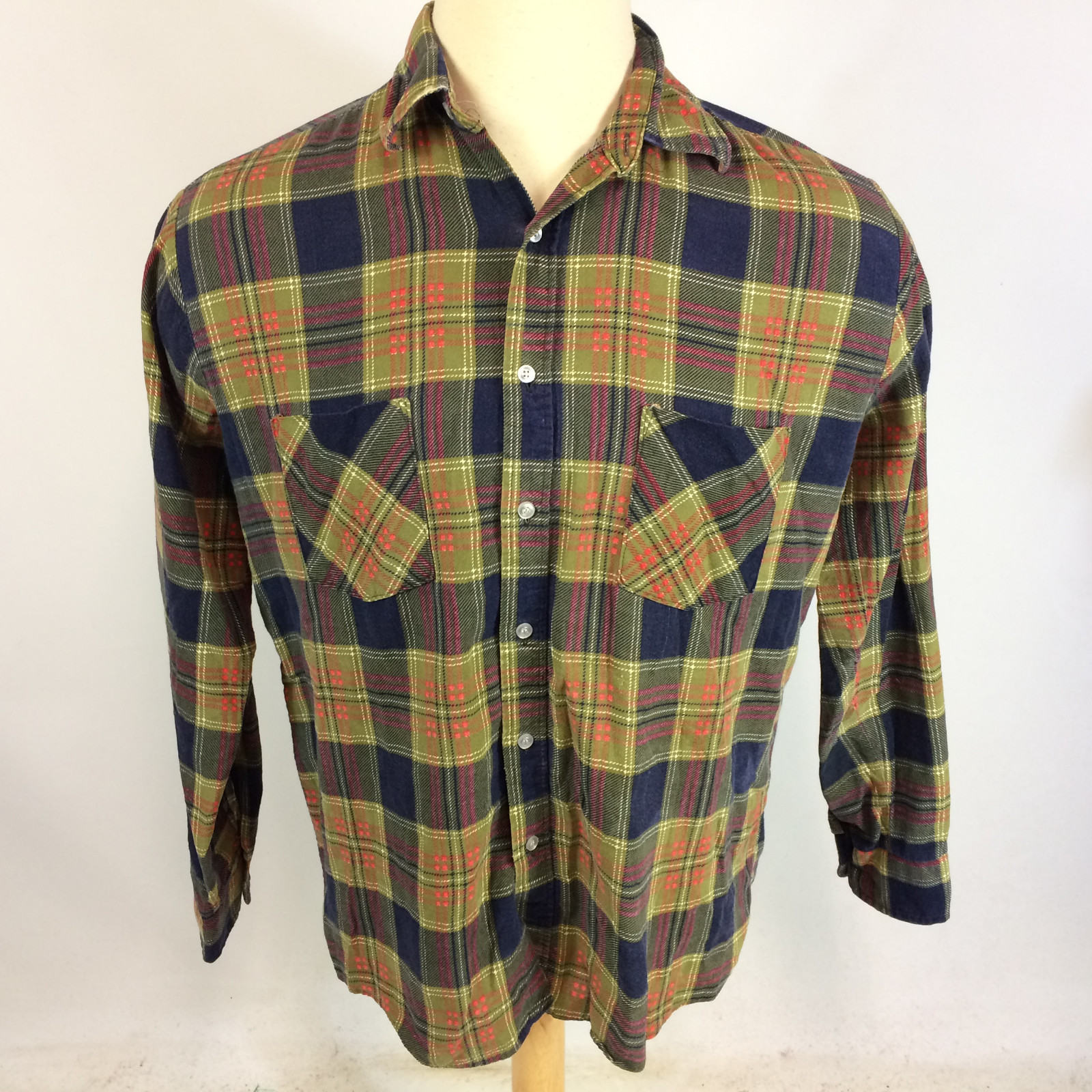 Vintage 50s 60s Sanforized Plaid Flannel Work Board Surf