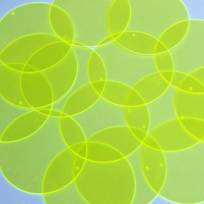 Round Vinyl Shape 2'' Yellow Go Go Fluorescent Edge Glow