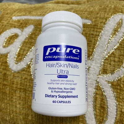 New Authentic Pure Encapsulations Hair/Skin/Nails Ultra 60 Capsule Free Shipping