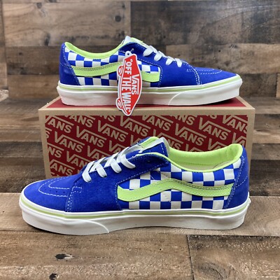 Vans SK8-Low Checkerboard Skate Shoes 10 721356 Blue Green Sz M 8.5 / W 10