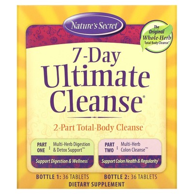 Natures Secret 7-Day Ultimate Cleanse 2-компонентное очищающее средство для всего тела без искусственных добавок