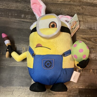 RARE Gemmy Animated Easter Plush Minions Stuart Walks Springtime Stomp 2021 NWT