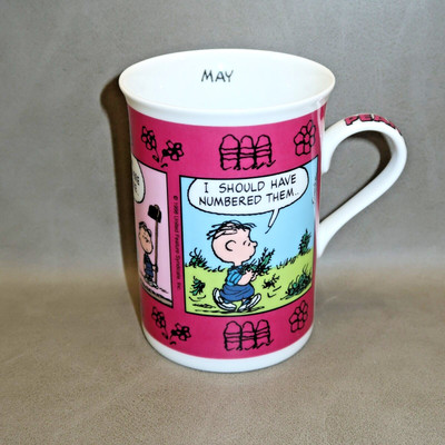 Peanuts Calendar Coffee Cup Mug - May Flowers - The Danbury Mint Charles Schulz