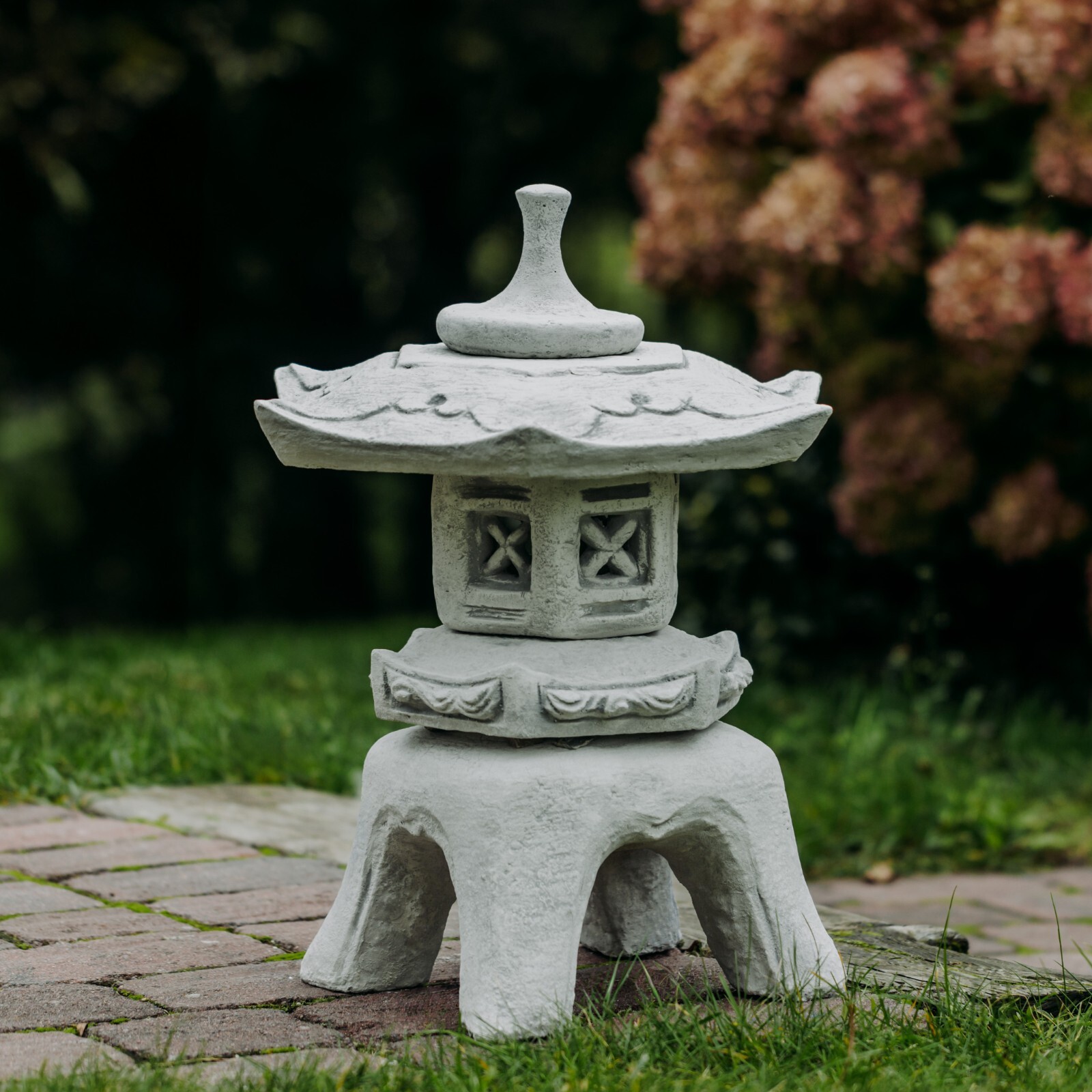 Japanische Oki-Gata Steinlaterne - 53 Cm Hoch, 37 Kg, Frostsicherer Steinguss Für Garten & Außenbereich