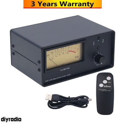 VU102 2 In 1 Out/1 In 2 Out Amplifier Speaker Selector Switch Box VU Level Meter