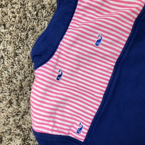 Vineyard Vines Shep Shirt Youth Blue / Pink Large 1/2 Zip Pullover Warm Sz 14
