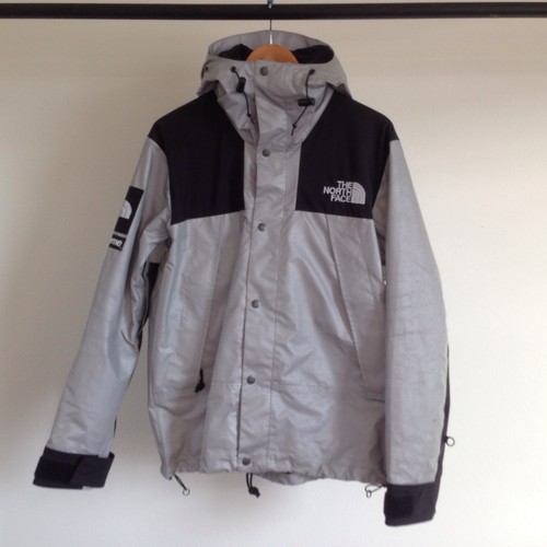 supreme north face jacket silver