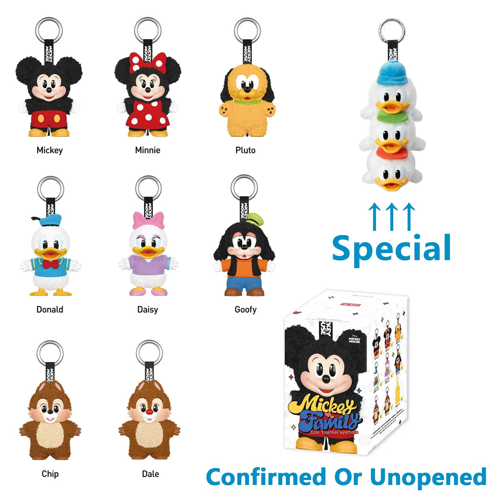 【新品未開封2個set】POPMART Micky Family Mickey Family Cute Together Keychain Series Figures - POP