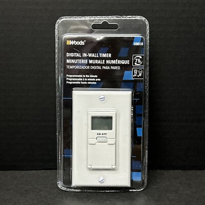 Woods 15-Amp 7-Day In-Wall Programmable Digital Timer Switch, White - Heavy Duty