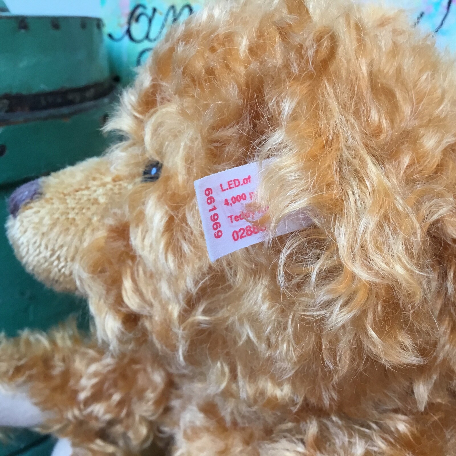 Steiff British Collectors Bear EAN 661969 Golden Apricot Curly Mohair