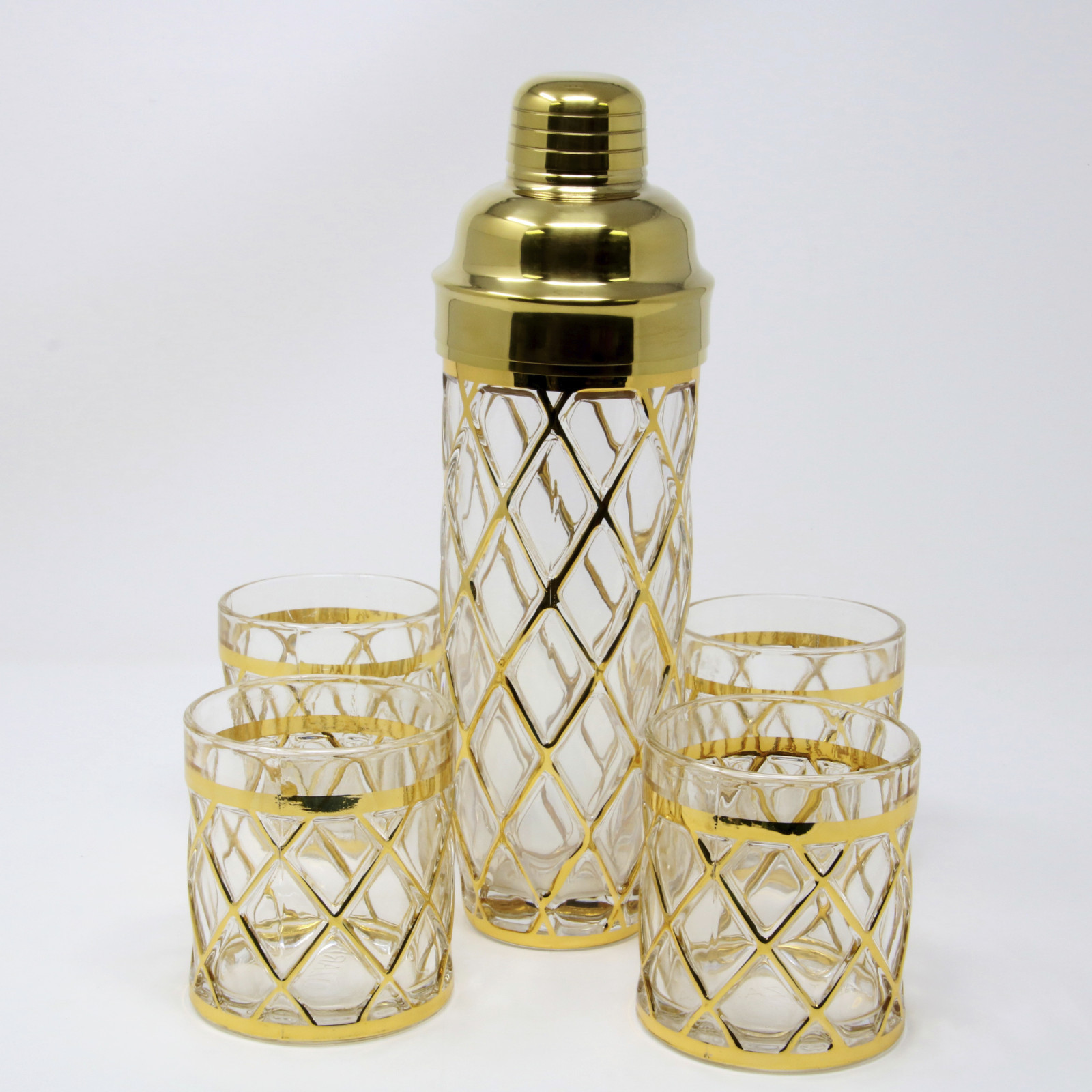 Altuzarra Glass 18k Gold Old-fashioned Glasses Neiman Marcus + Target Shaker Set