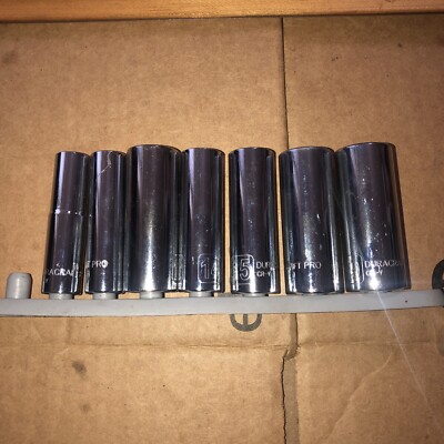 Duracraft Pro 3/8  Drive 7 Pc. Metric Deep Well Sockets 11,12,14,15,17,18 & 19mm