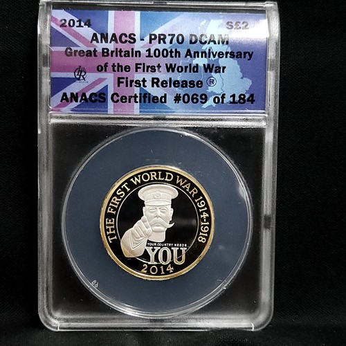 2014 $2 Pound Great Britain 100th Anniversary WWI PR 70 DCAM