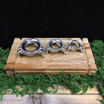 MeldedMind One (1) Silver Color Sphere/Egg Stand 3 Sizes Display Home Decor 092