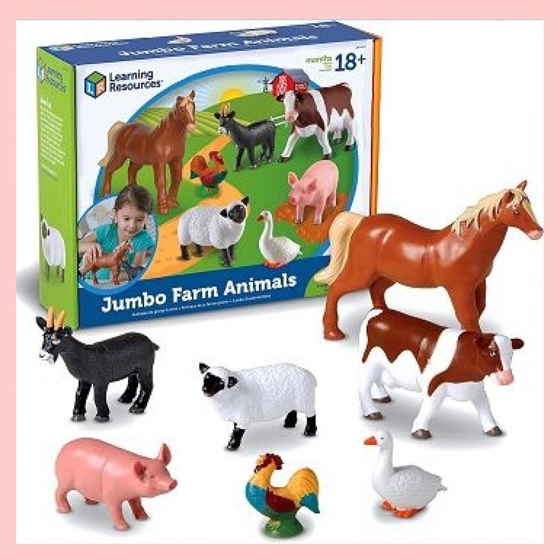 Jumbo Farm Animals, Animal Toy Set for Toddlers, 7 Pieces, Ages 18 Mos+