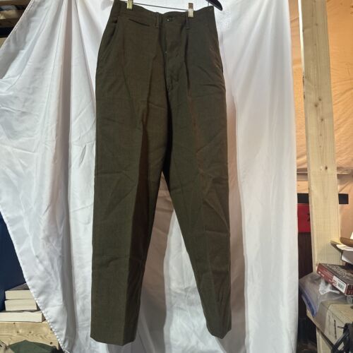 Vtg 50s Korean War Mens 30x31 Wool Serge OD 33 18 oz Field Vtg 50s Korean War Mens 30x31 Wool Serge OD 33 18 oz Field